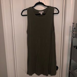 Olive green midi dress